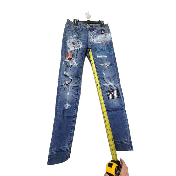 American Eagle Super Stretch Hi Rise Jegging Womens Size 2 Graffiti Destroyed - Picture 13 of 16